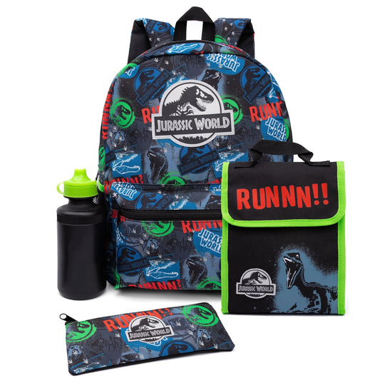 Multicoloured - Front - Jurassic World Runnn!! Backpack Set