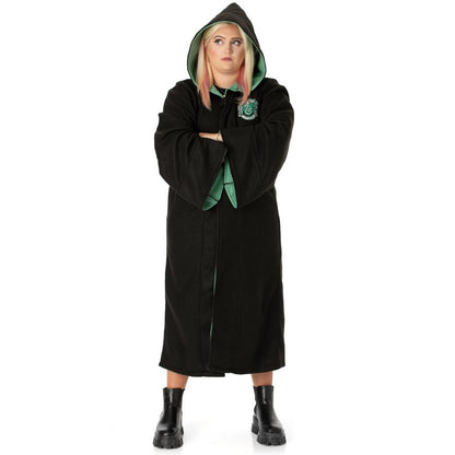 Black-Green - Front - Harry Potter Unisex Adult Slytherin Replica Gown