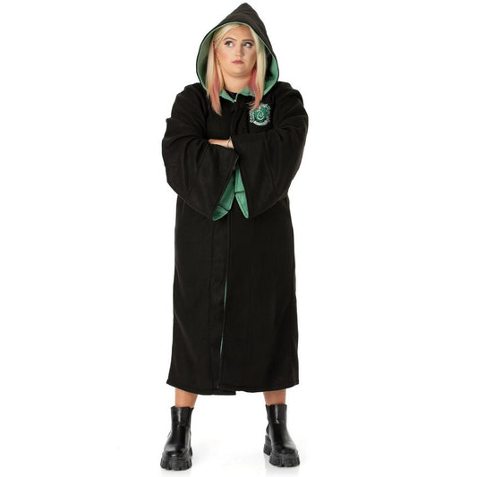 Black-Green - Front - Harry Potter Unisex Adult Slytherin Replica Gown
