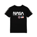 Black-White - Front - NASA Childrens-Kids Logo T-Shirt