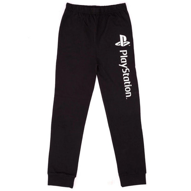 Black-White - Side - Playstation Boys Game Controller Long Pyjama Set
