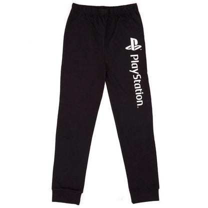 Black-White - Side - Playstation Boys Game Controller Long Pyjama Set