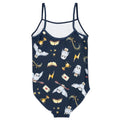 Navy-White-Gold - Back - Harry Potter Girls Hogwarts One Piece Swimsuit