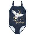 Navy-White-Gold - Front - Harry Potter Girls Hogwarts One Piece Swimsuit