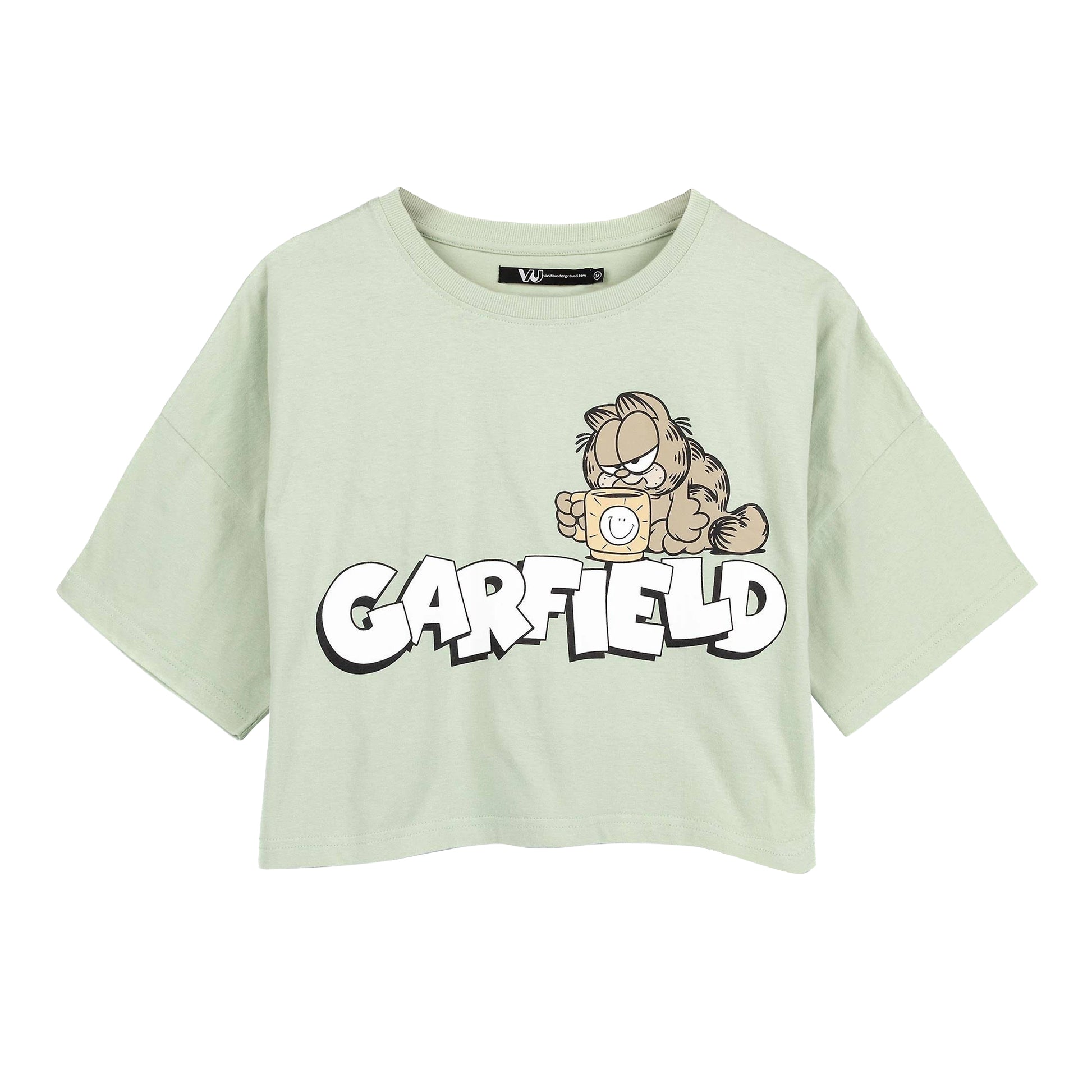 Green-Cream - Back - Garfield Womens-Ladies Coffee Long Pyjama Set