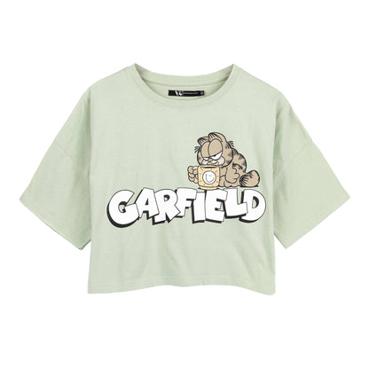 Green-Cream - Back - Garfield Womens-Ladies Coffee Long Pyjama Set