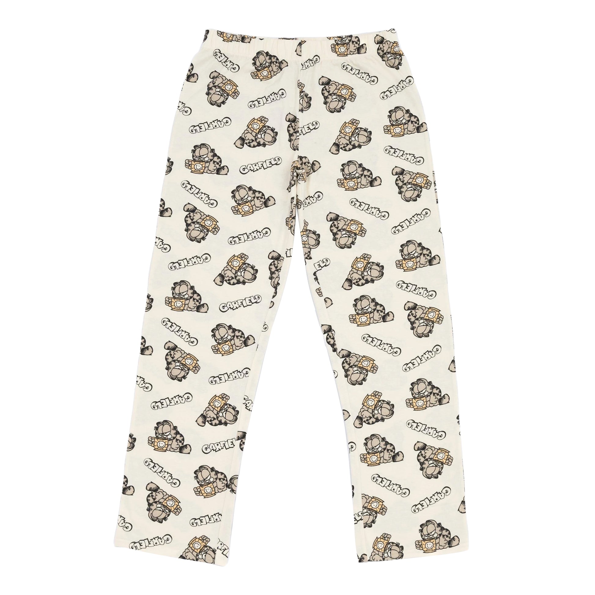 Green-Cream - Side - Garfield Womens-Ladies Coffee Long Pyjama Set