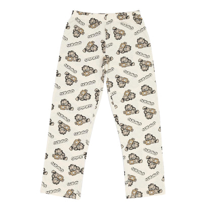 Green-Cream - Side - Garfield Womens-Ladies Coffee Long Pyjama Set