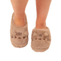 Brown-White - Back - Pusheen Womens-Ladies Faux Fur Slippers