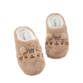 Brown-White - Front - Pusheen Womens-Ladies Faux Fur Slippers