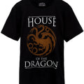 Black-Burnt Orange - Front - House Of The Dragon Mens Logo T-Shirt