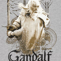 Grey-Dull Gold - Back - The Lord Of The Rings Mens Gandalf Heather T-Shirt