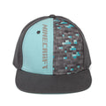 Black-Blue - Front - Minecraft Childrens-Kids Diamond Snapback Cap