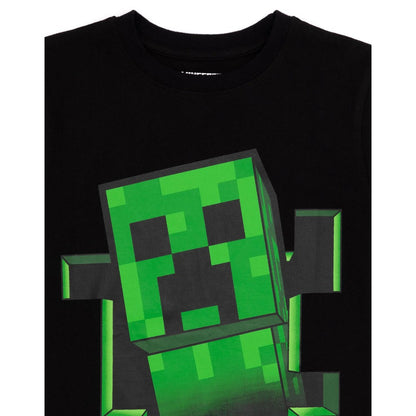 Black - Pack Shot - Minecraft Childrens-Kids Creeper Inside T-Shirt