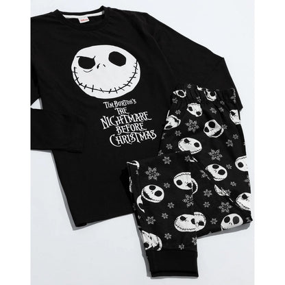 Black-White - Back - Nightmare Before Christmas Girls Long Pyjama Set