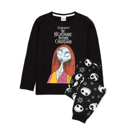Black-White - Front - Nightmare Before Christmas Girls Long Pyjama Set