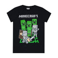 Black-Green-Grey - Front - Minecraft Childrens-Kids Adventure Logo T-Shirt