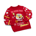 Red - Close up - SpongeBob SquarePants Childrens-Kids Knitted Christmas Jumper