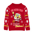 Red - Front - SpongeBob SquarePants Childrens-Kids Knitted Christmas Jumper