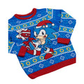 Sky Blue - Back - Sonic The Hedgehog Childrens-Kids Knitted Christmas Jumper