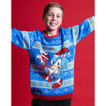 Sky Blue - Close up - Sonic The Hedgehog Childrens-Kids Knitted Christmas Jumper