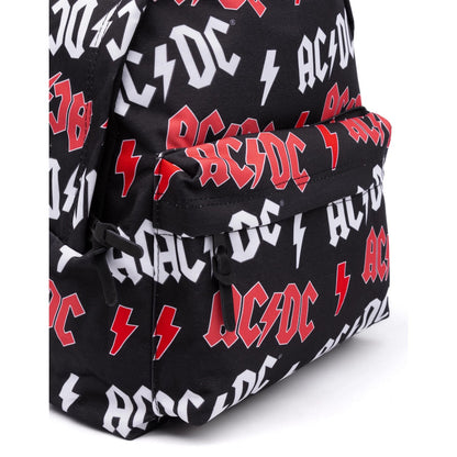 Black-Red-White - Close up - AC-DC Lightning Logo Backpack