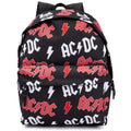 Black-Red-White - Front - AC-DC Lightning Logo Backpack