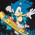 Black-Blue - Pack Shot - Sonic The Hedgehog Childrens-Kids Skateboard T-Shirt