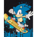 Black-Blue - Close up - Sonic The Hedgehog Childrens-Kids Skateboard T-Shirt