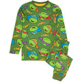 Green - Front - Teenage Mutant Ninja Turtles Childrens-Kids Long Pyjama Set