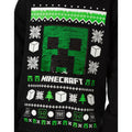 Black-Green-White - Side - Minecraft Childrens-Kids Creeper Sequins Christmas Jumper