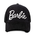 Black-White - Front - Barbie Womens-Ladies Embroidered Logo Cap