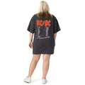 Black-Red - Back - AC-DC Womens-Ladies Oversized T-Shirt Dress