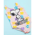 Pink-White-Yellow - Side - Snoopy Childrens-Kids One Piece Swimsuit
