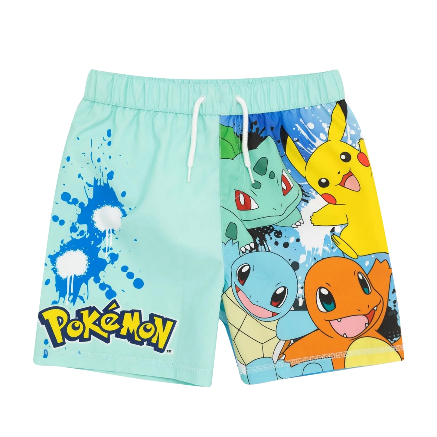 Light Blue-Vibrant Blue - Side - Pokemon Boys Swim Shorts (Pack of 2)