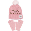 Pink - Front - Pusheen Womens-Ladies The Cat Knitted Beanie & Gloves Set