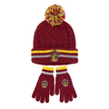 Red-Yellow - Front - Harry Potter Unisex Adult Gryffindor Beanie & Gloves Set