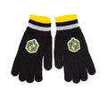 Black-Yellow-White - Side - Harry Potter Unisex Adult Hufflepuff Beanie & Gloves Set
