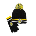 Black-Yellow-White - Front - Harry Potter Unisex Adult Hufflepuff Beanie & Gloves Set