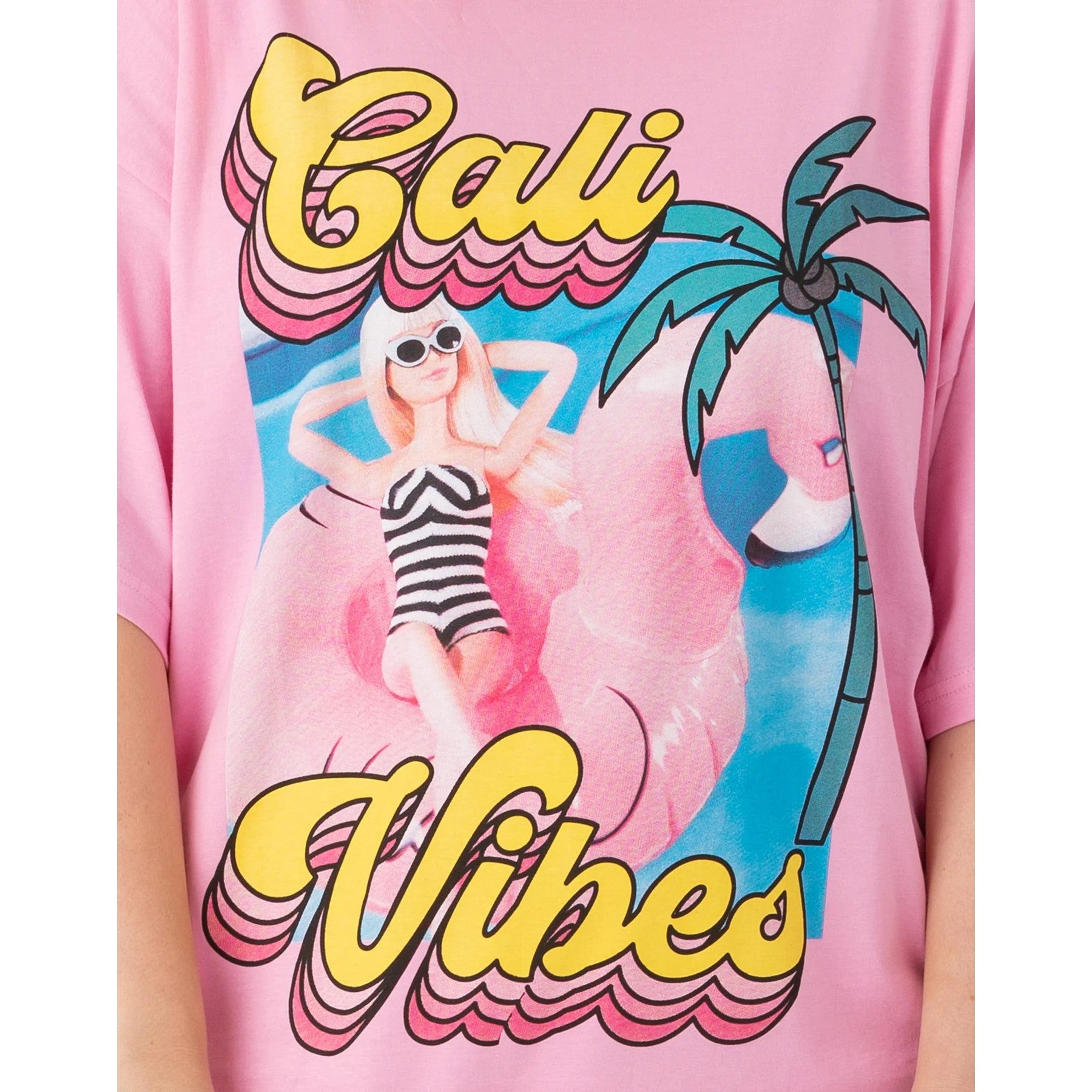 Pastel Pink - Pack Shot - Barbie Womens-Ladies Cali Vibes Oversized T-Shirt Dress