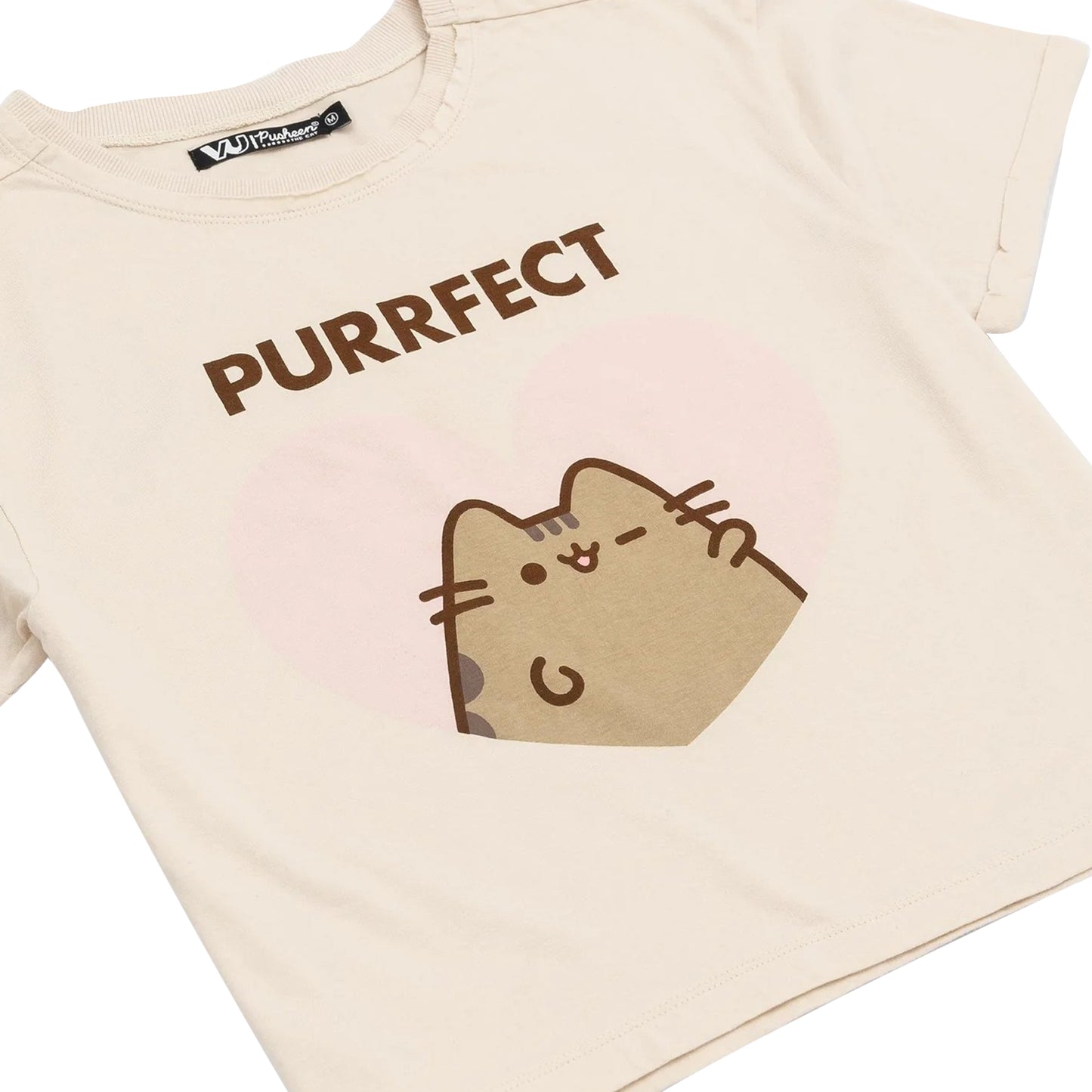 Cream - Lifestyle - Pusheen Womens-Ladies Purfect Cat Crop Top