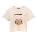 Cream - Front - Pusheen Womens-Ladies Purfect Cat Crop Top