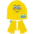 Yellow - Front - SpongeBob SquarePants Childrens-Kids Knitted Hat And Gloves Set