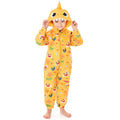 Yellow - Front - Baby Shark Childrens-Kids 3D Teeth Puddle Suit