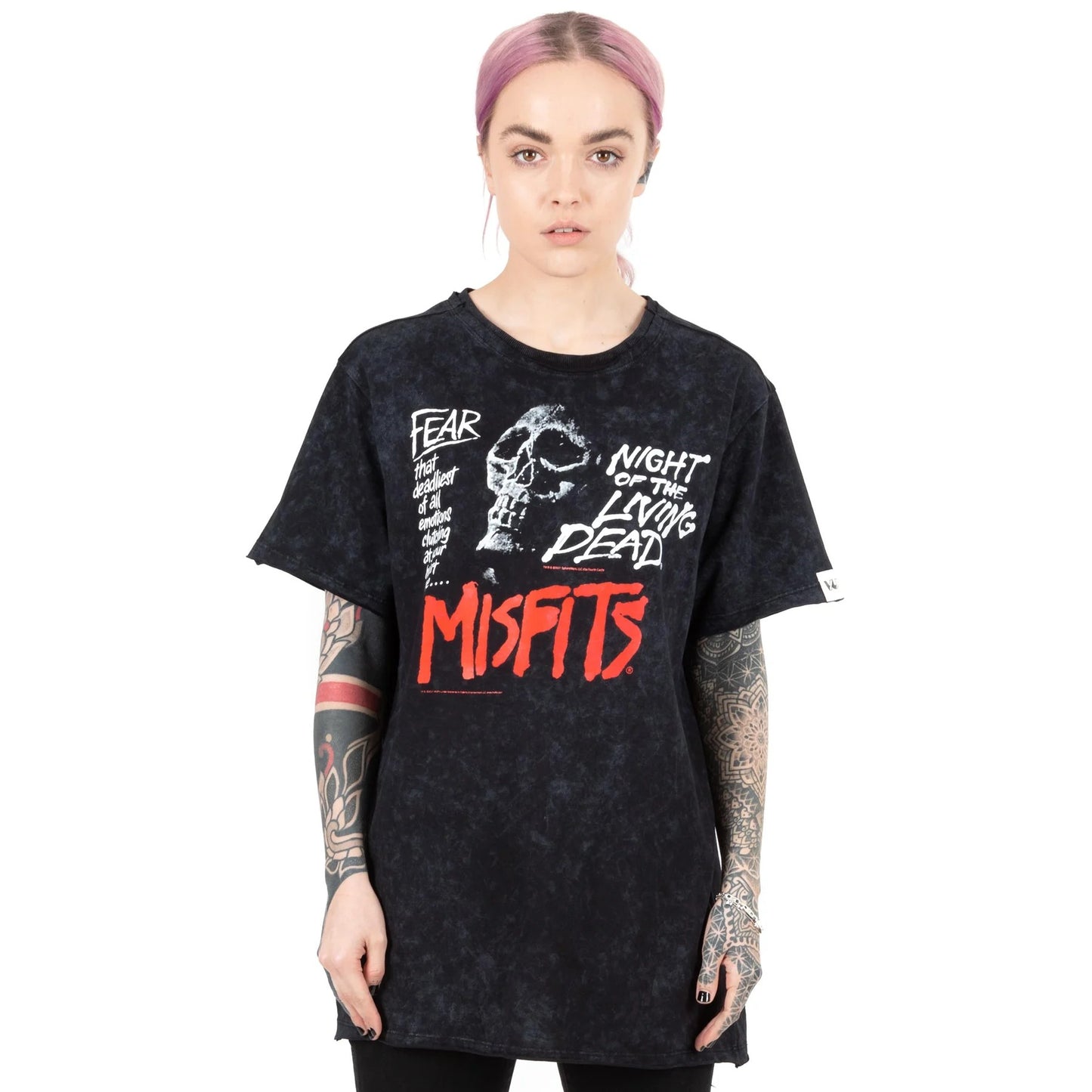 Black-White - Close up - Misfits Unisex Adult Night Of The Living Dead T-Shirt
