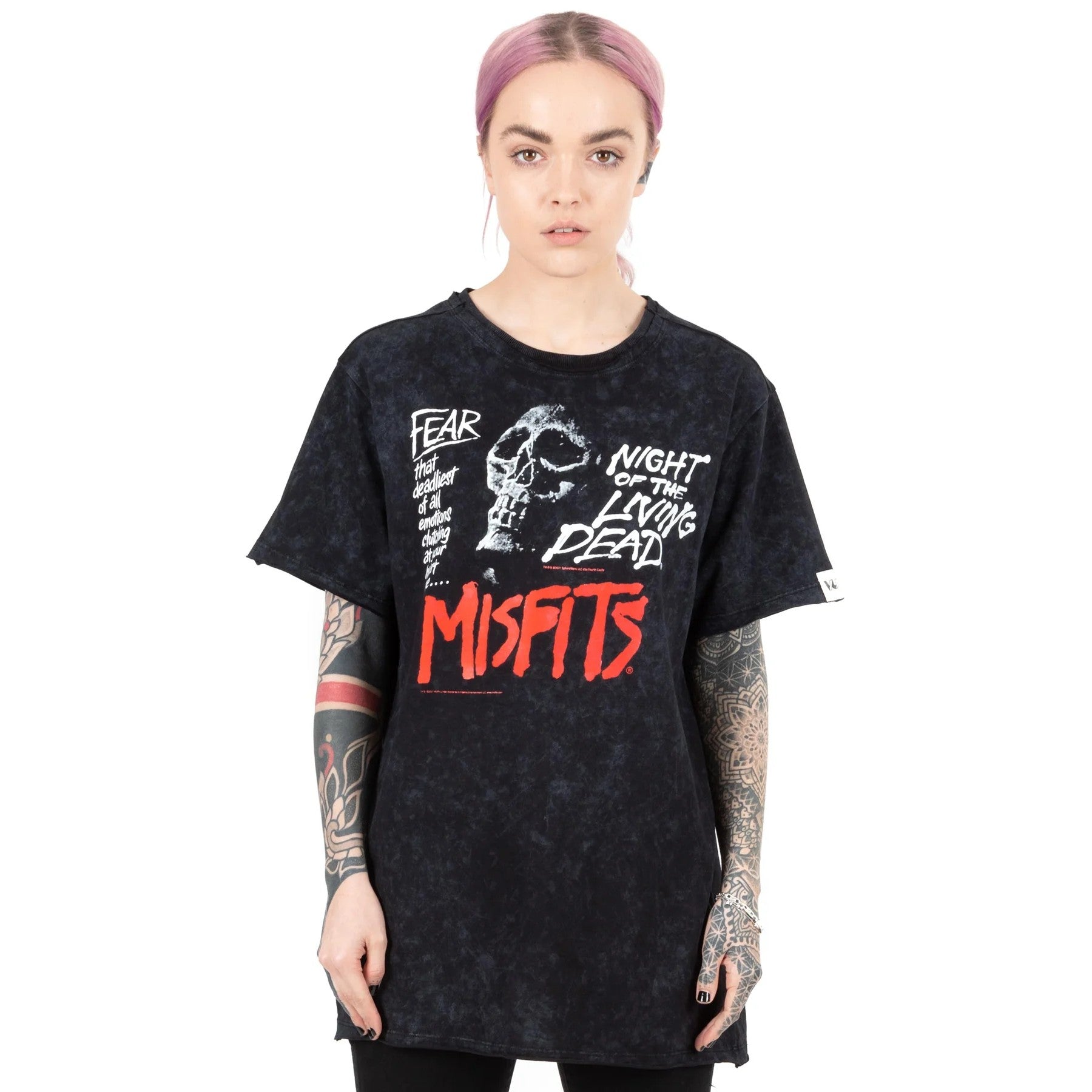 Black-White - Close up - Misfits Unisex Adult Night Of The Living Dead T-Shirt
