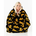 Black-Orange - Back - Garfield Unisex Adult Oversized Hoodie Blanket