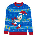 Blue-Red - Front - Sonic The Hedgehog Unisex Adult Knitted Christmas Jumper