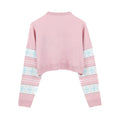 Pink-White - Back - Barbie Womens-Ladies Logo Cropped Jumper