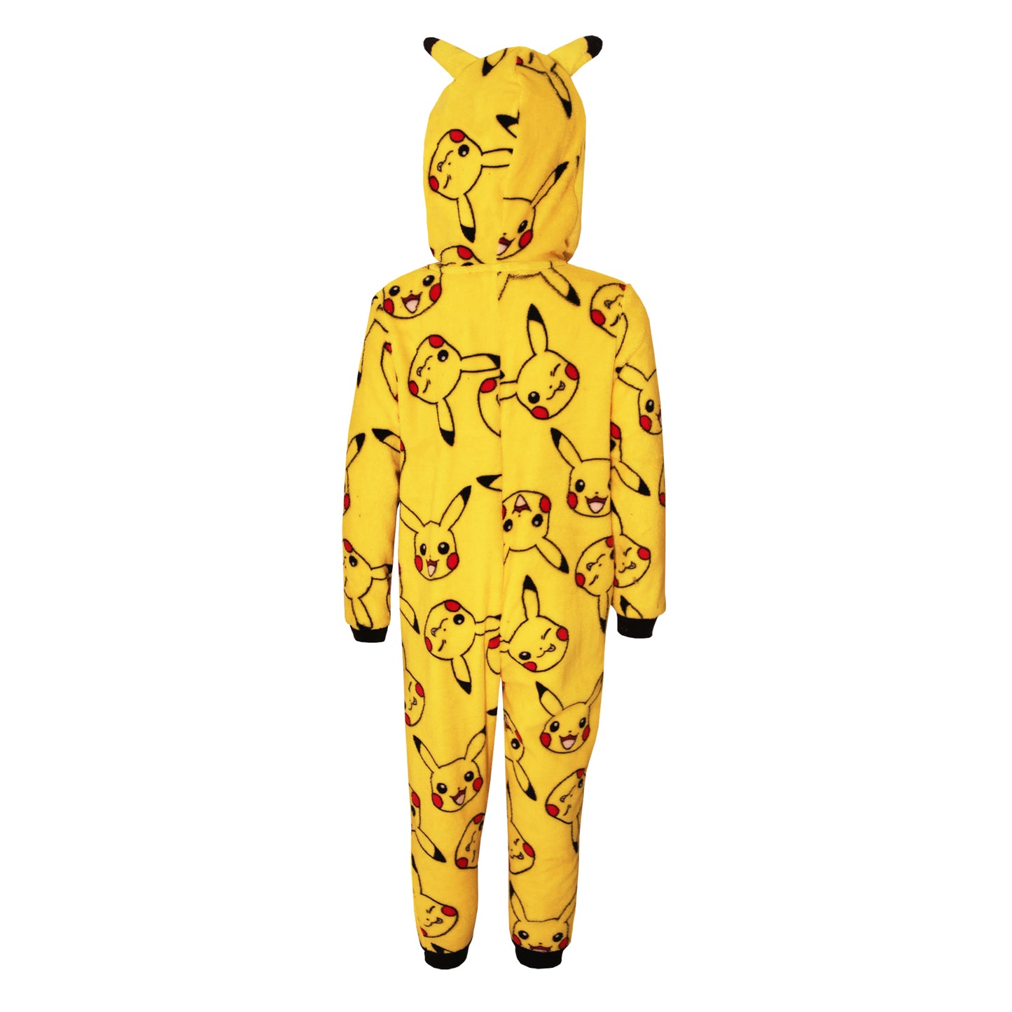 Yellow - Back - Pokemon Childrens-Kids Pikachu 3D Ears Sleepsuit